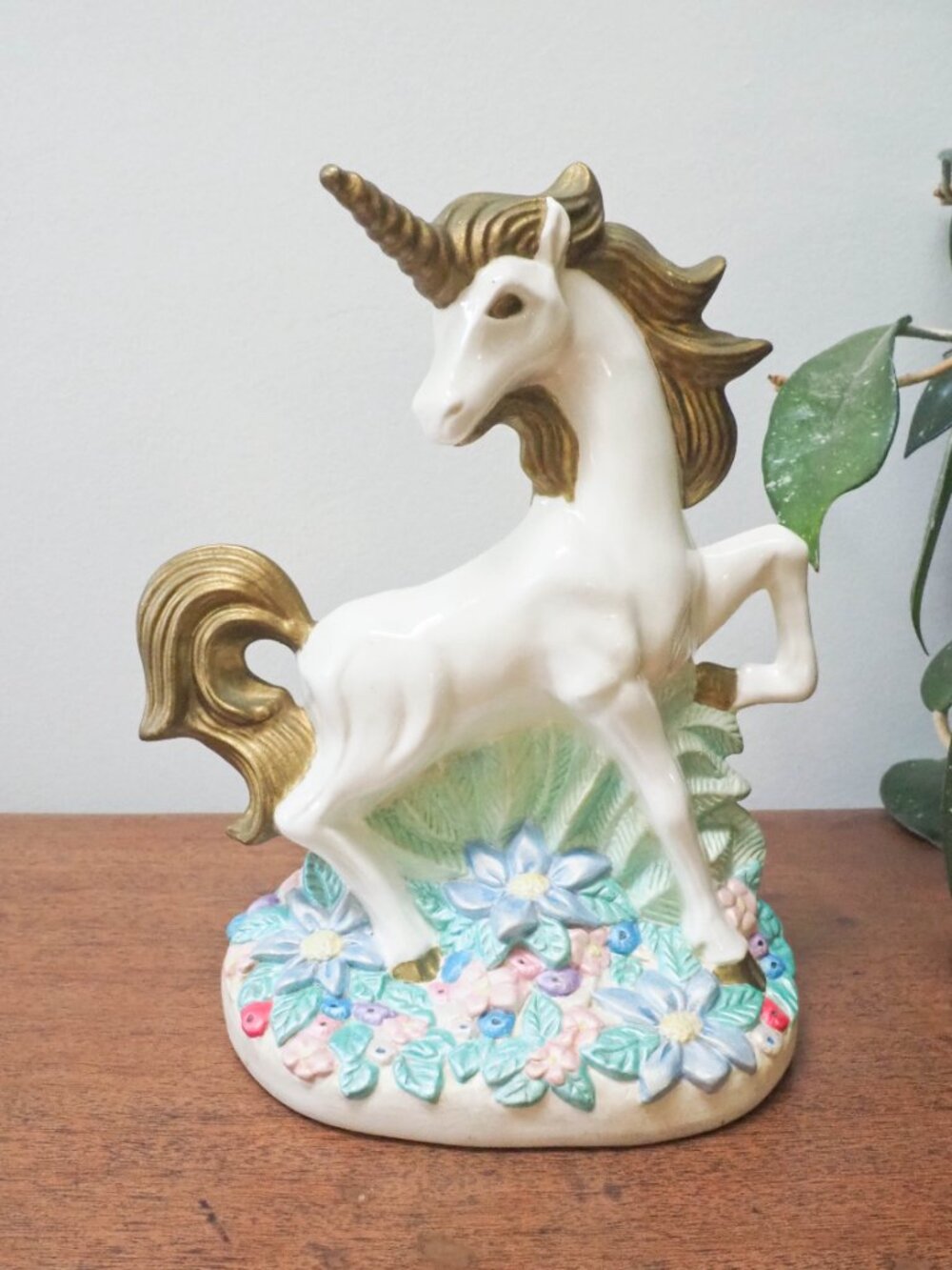 Vtg Ceramic Mold Unicorn Figurine - Vintage Unicorn Decor - Picture 2 of 11